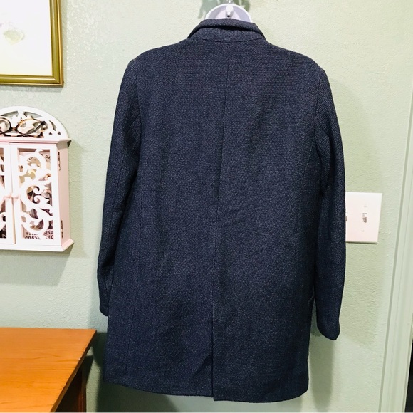 Zara Basic Collection Womens Open Blue Tweed Lined Blazer Suit Jacket Sz M - Picture 6 of 12